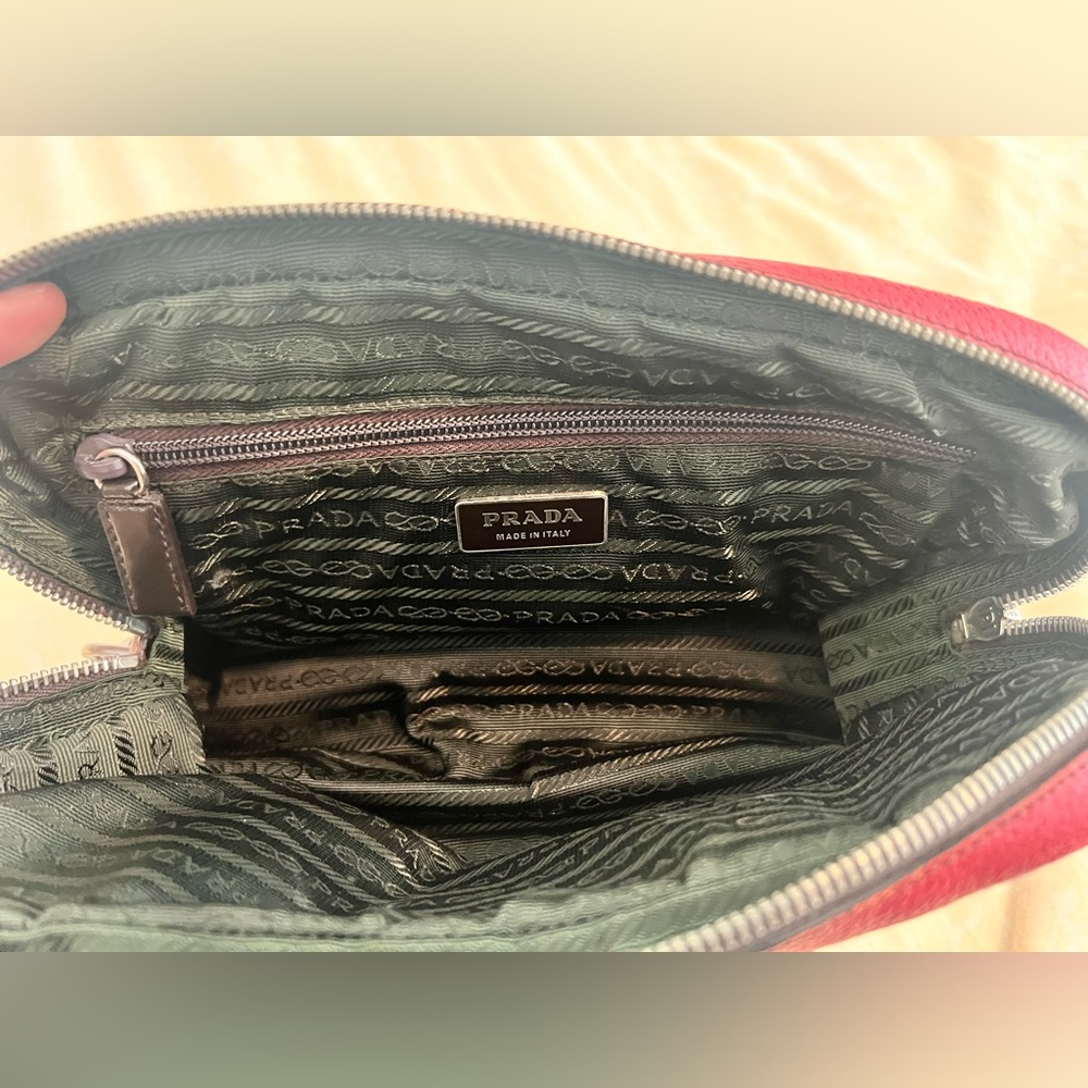 Vintage Prada Green and Red Nylon Top-Handle Satchel - Picture 13 of 15